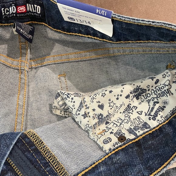 Eckored Skinny Jean Graffiti Print Medium Wash Womens Size 13-14 (SKU: 6W) - Picture 11 of 12